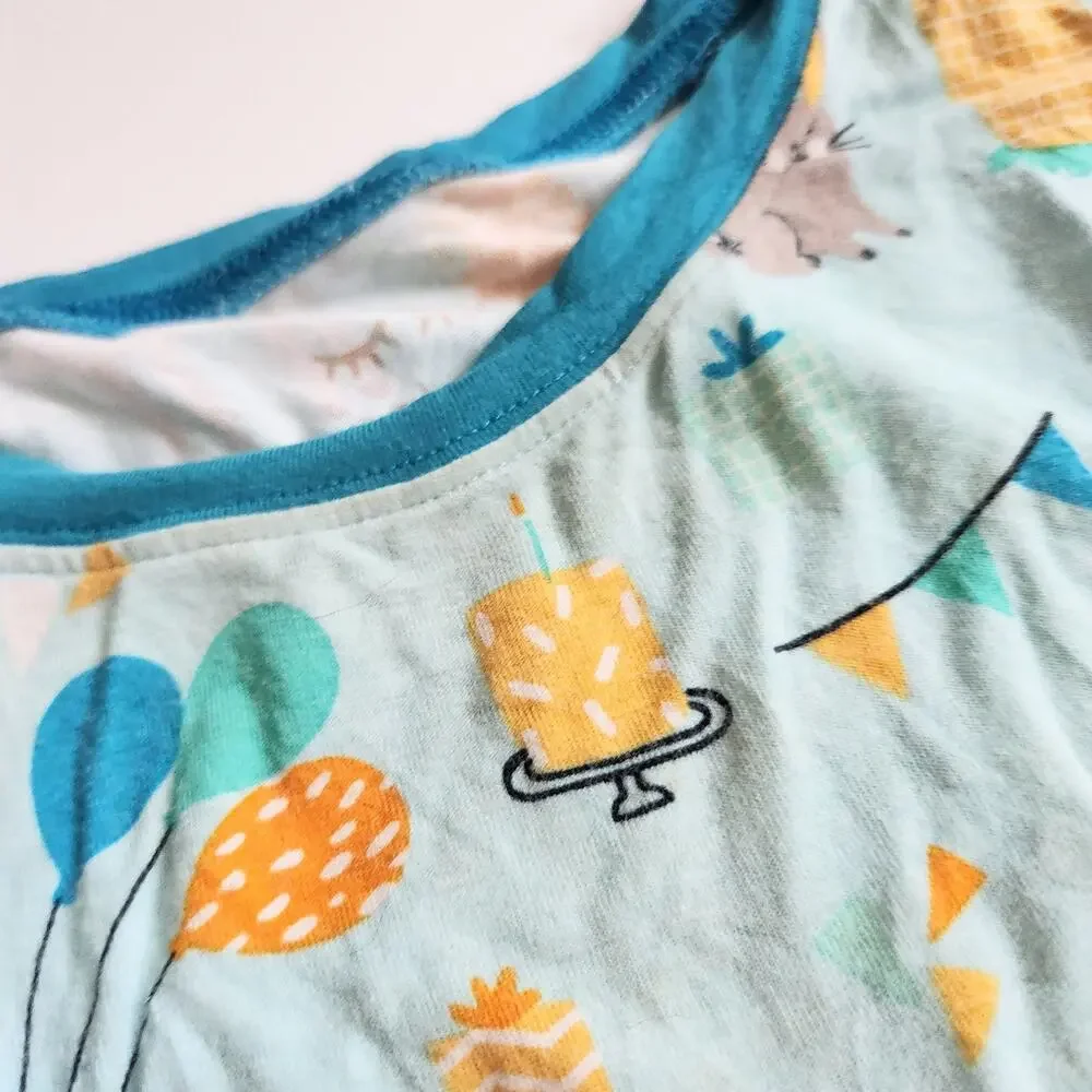 Little Sleepies Blue Party Animals Bamboo Viscose Pajama Set Size 18-24 months - Picture 5 of 6